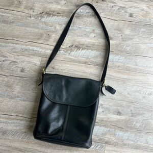 Vintage Rare Coach Leather Flap Bucket Bag